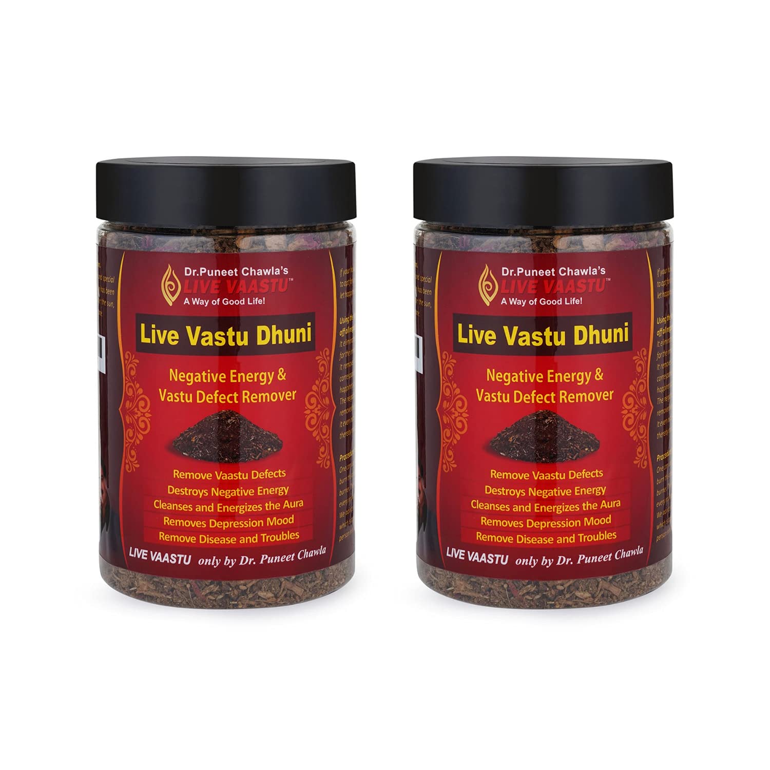 Live Vastu Dhuni Mixture of Herbs and Natural Element Remove All Type of Negative Energy Pack of 2 Vastu Dhuni Made and Energised by Dr Puneet Chawla