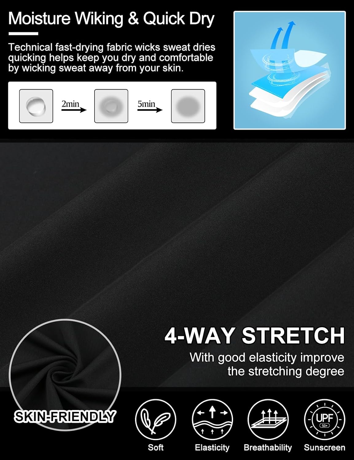 Cucuchy Womens Golf Shirt Half Sleeve Quarter Zip Polo Tennis Shirts Workout Tops - Image 5