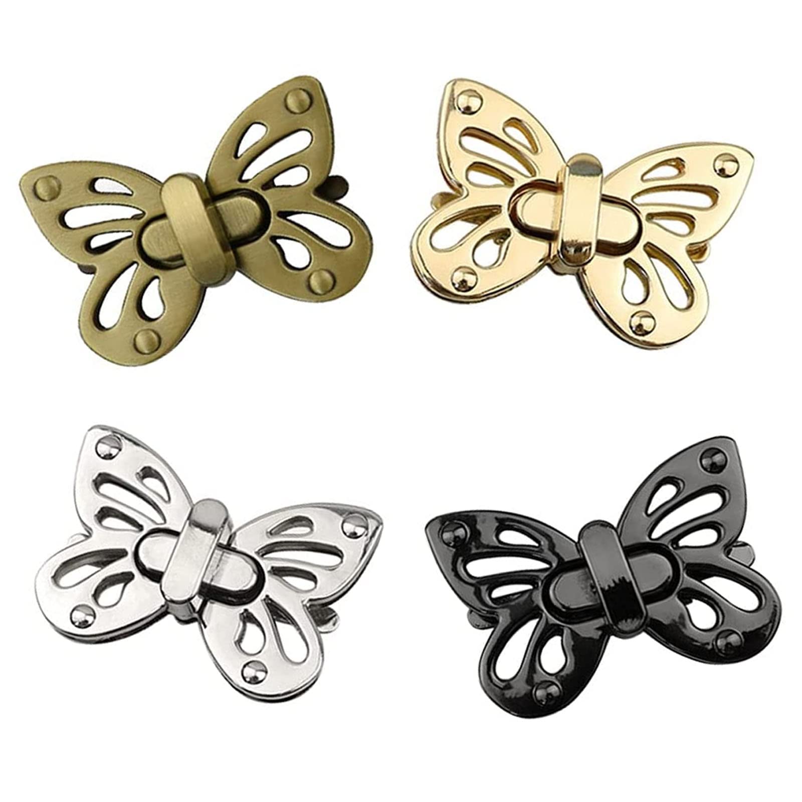 Serrature Per Borse Fai Da Te - 4 Pezzi A Farfalla In Metallo Per Portafogli E Valigie - Foto 2