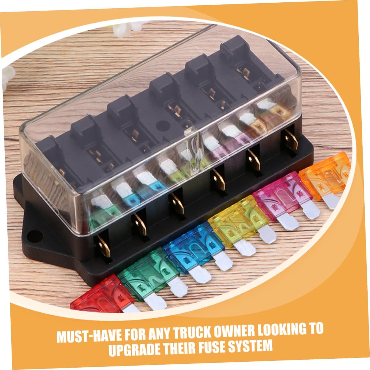 Unomor 4pcs Way Automotive Fuse Block Replacement for Trucks and Use Sturdy Design Holders for Easy Installation and Identification