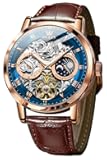 Mens Automatic Watches Self-Winding Starry Sky Diamond Skeleton Luxury Wrist Watch Waterproof Luminous