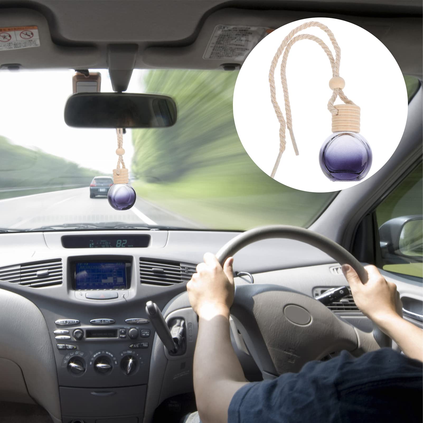 MAGICLULU 20 Stück Auto Parfümflasche Anhänger Set Runde Hängende Duftdiffusoren für Auto Elegante Aromatherapie Dekoration aus mit Baumwollschnur für Zuhause und Büro