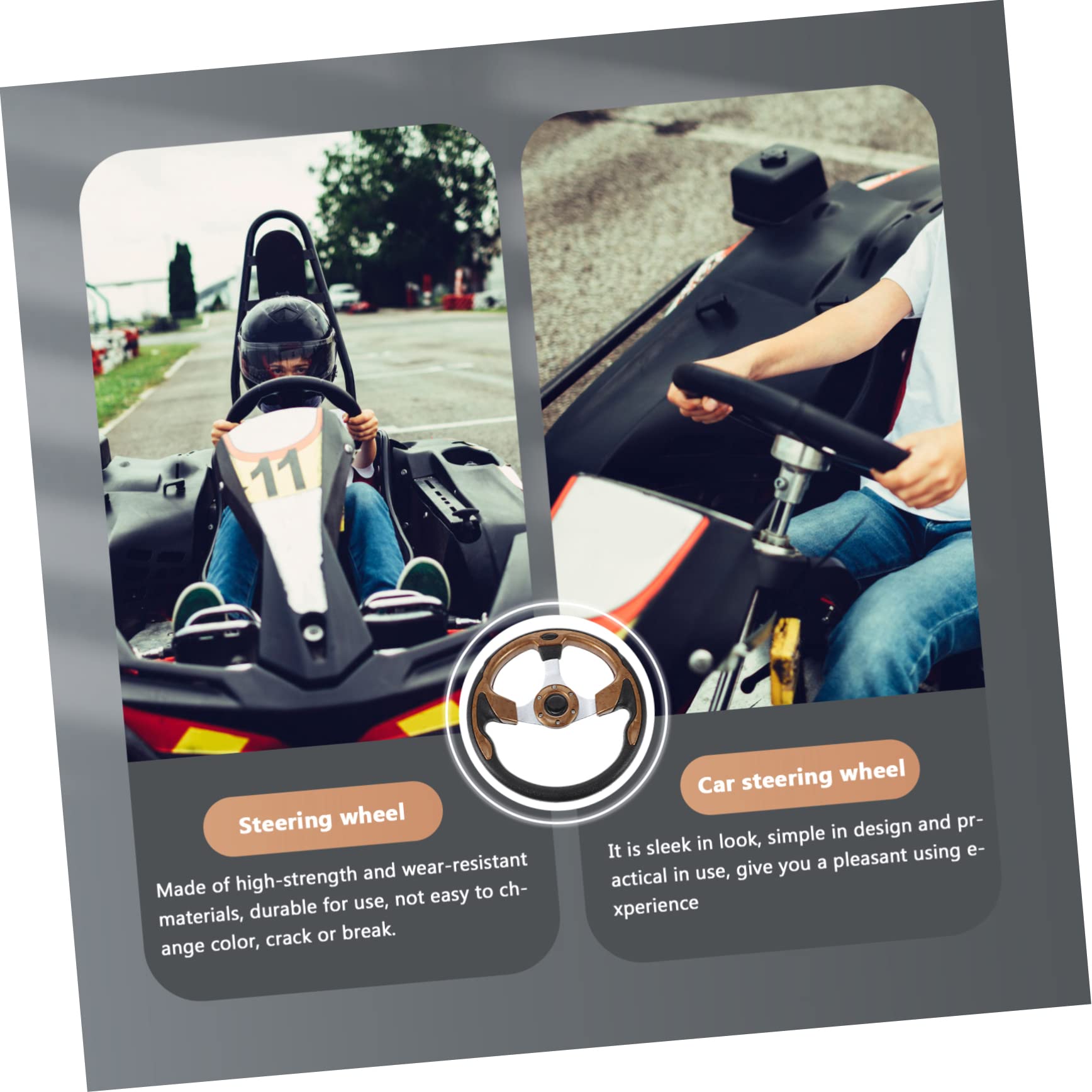 PRETYZOOM Corsa Modificato PU Con Design Per Auto Da Corsa Compatibile Con Adattatori Standard Maneggevolezza Eccellenti