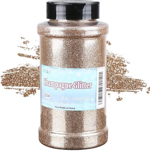 Miniatura 22 de TORC Purpurina fina roja de 1 libra y 16 onzas de purpurina en polvo para vasos, resina para manualidades, slime, cosméticos, pintura de uñas, Negro