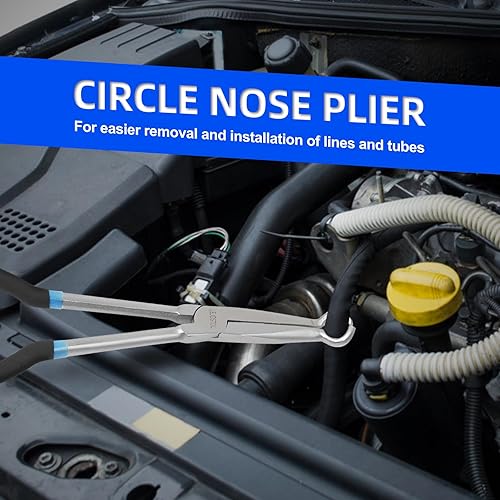 Miniatura 6 de Juego de 5 alicates de punta de aguja extralargos, alicates diagonales de 11 pulgadas de largo alcance, alicates rectos, alicates de punta doblada