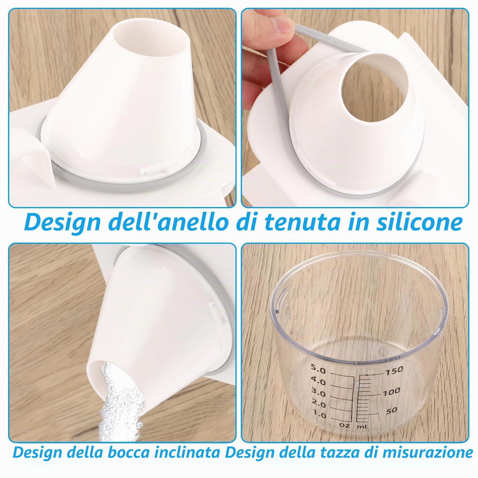2 Pezzi 2300ML Dispenser Detersivo Lavatrice con Misurino, dispenser detersivo lavatrice, contenitore per detersivo, dispenser multiuso in polvere,dosatore detersivo lavatrice per polvere
