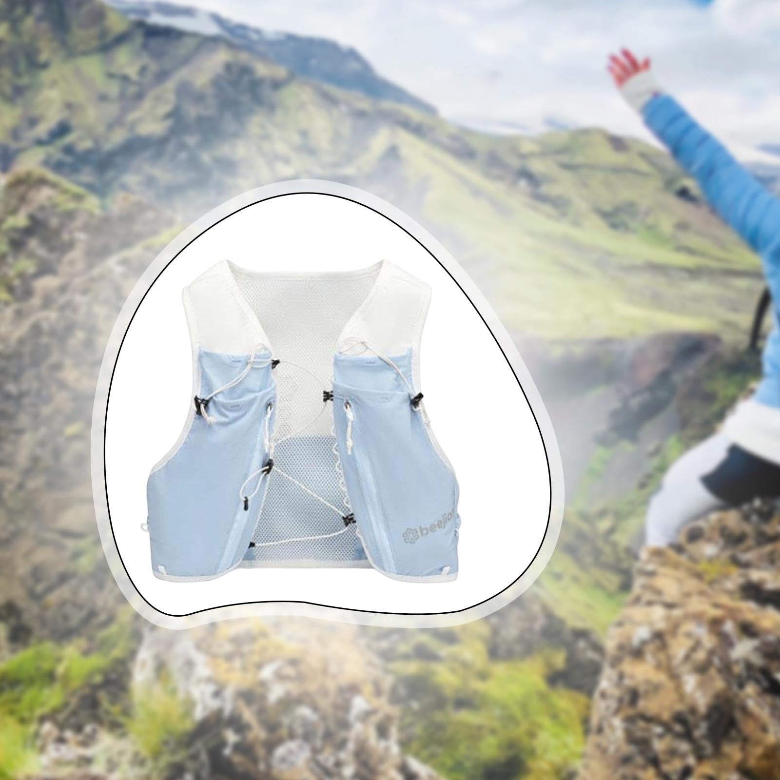 Gilet Running Zaino Idratazione Zaino Sportivo Zaino Multitasche Regolabile Materiale Nylon Adatto a Escursioni Ciclismo Corsa Arrampicata Campeggio a