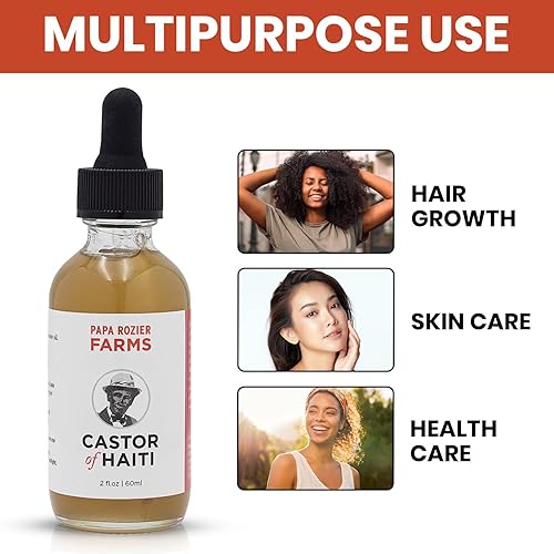 Miniatura 6 de Papa Rozier Farms Aceite de ricino orgánico puro para el crecimiento del cabello, hidratante de piel, tratamiento de pestañas, cejas y uñas, 2 onzas