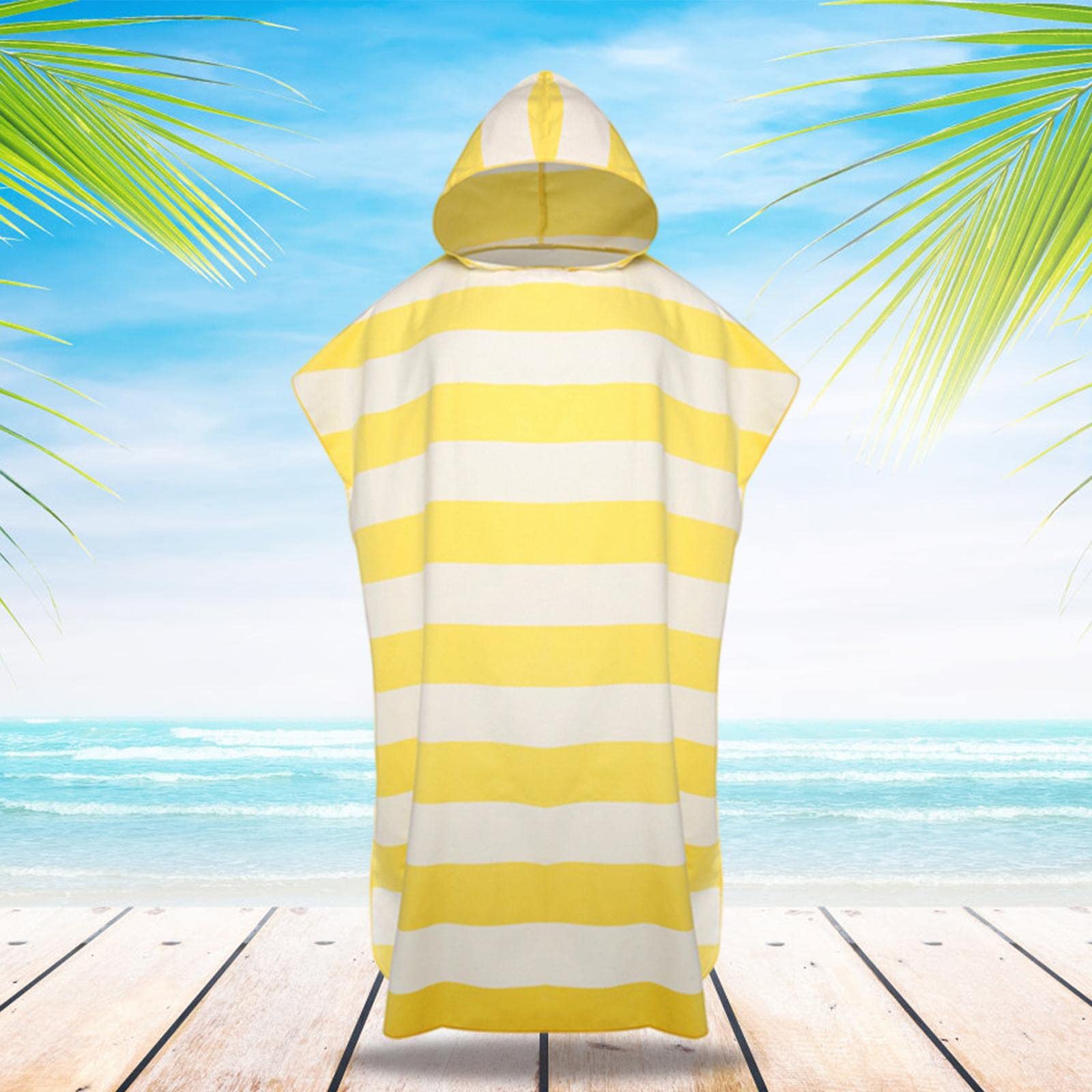 F Fityle Poncho de Surf à Langer avec Capuche, Serviette à Langer en Microfibre Poncho à Séchage pour, La Natation, Les Sports de