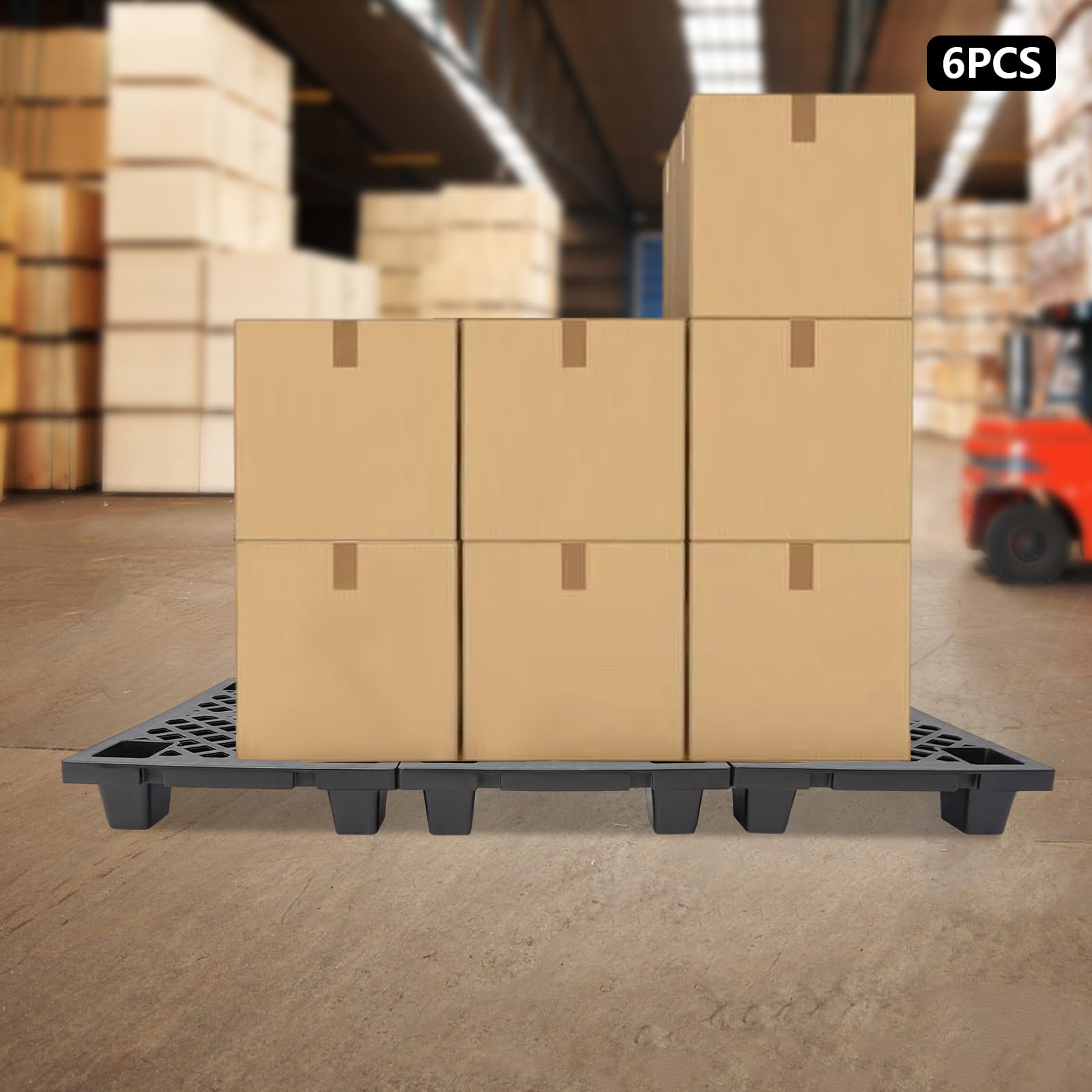 6 pallet leggero nel quartiere EuromMis, 600 x 400 x 100 mm, meccanismo di collegamento a scatto (nero)