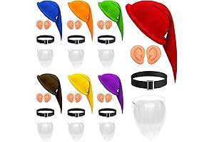 28 Pcs Dwarf Hat Ears Fake Beard Seven Dwarfs Costume Accessories
