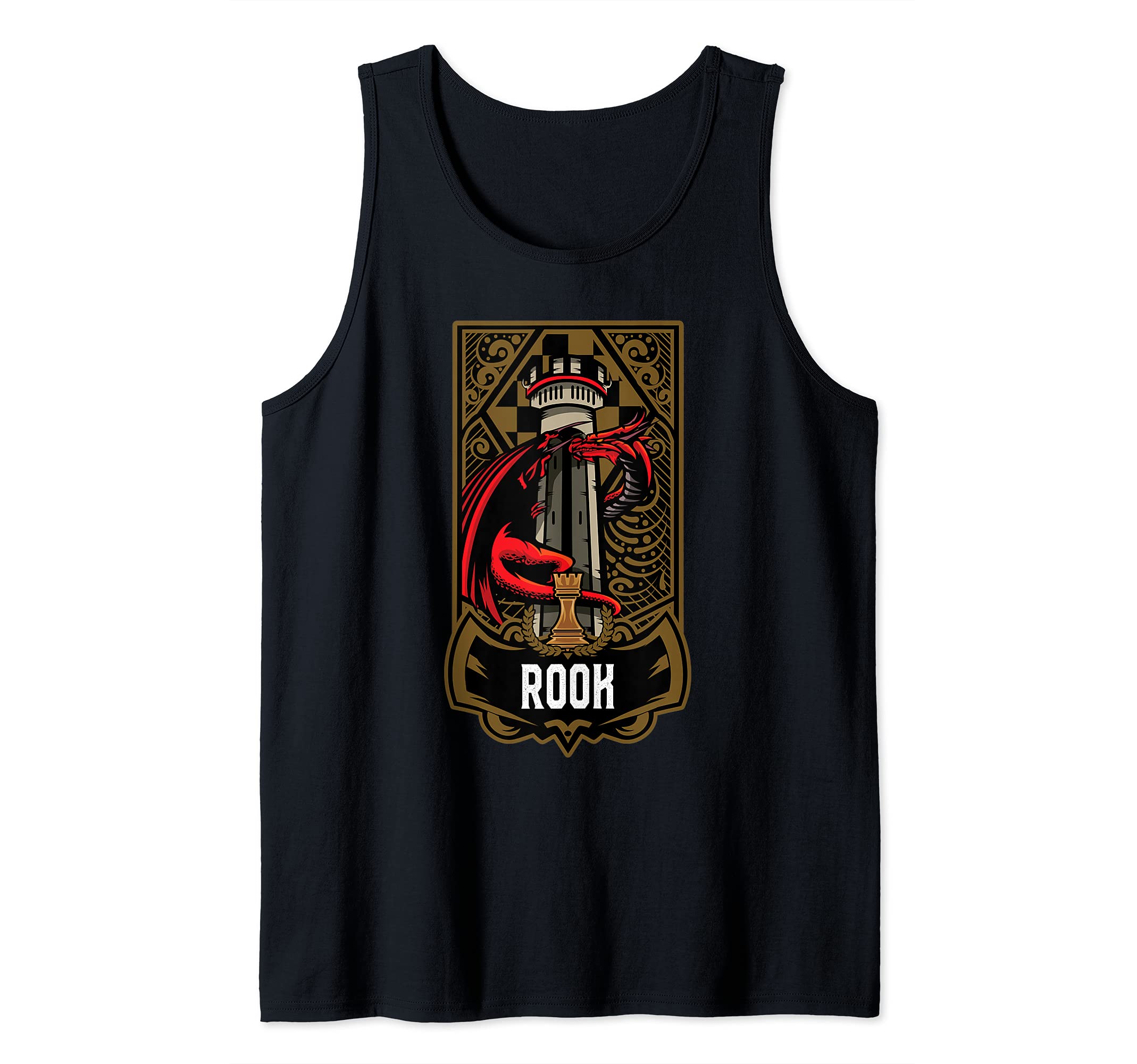 Rook Chess Game Piece Chess Club Players Gambit Red Team Tank Top