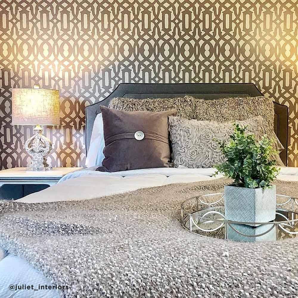 Trellis Allover Wall Stencil - Modern Wall Stencils for Painting - Reusable Templates for Painting Walls and Floors - Easy DIY Room Makeover Alternative to Wallpaper