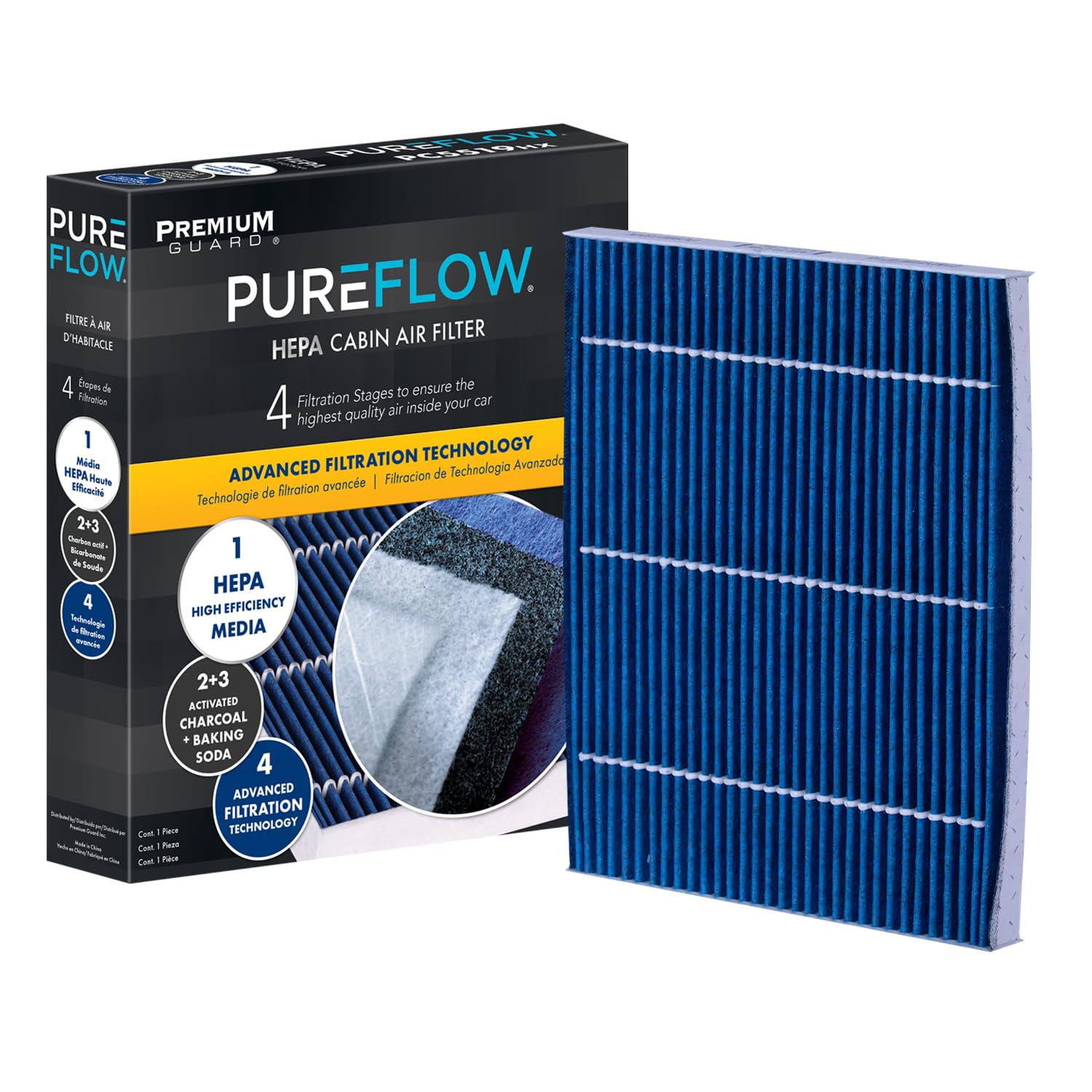 PureFlow HEPA Cabin Air Filter PC99273HX | Fits 2017-2022 Kia Niro, 2017-2019 Hyundai Ioniq, 2019-2022 Kia Niro EV