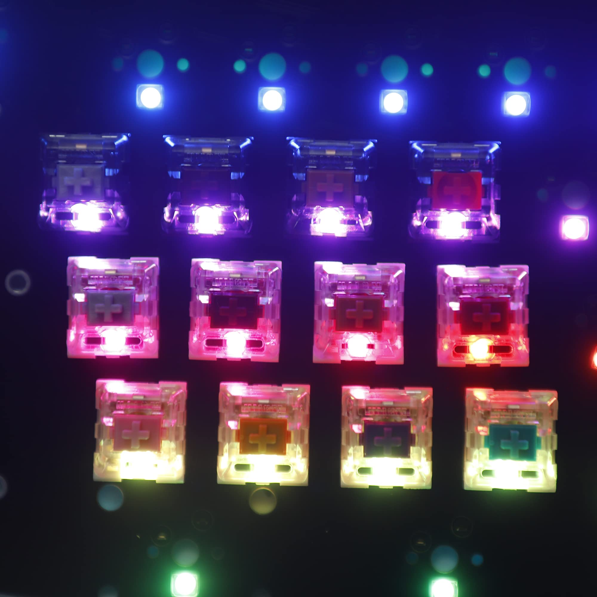 Kailh Speed Silver Gold Copper Bronze Pink Super Speed Silver Copper Red Bronze Pro Purple Burgundy Light Green MX SMD 3-pinowe przełączniki RGB do klawiatury mechanicznej (90 szt., Speed Pink)