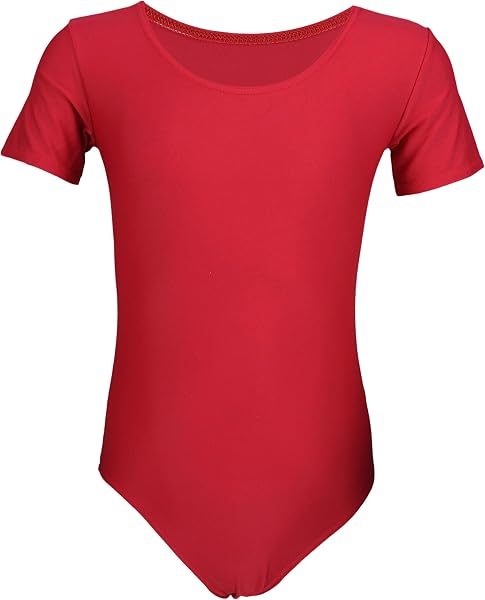 Aquarti Girls Short Sleeve Dance Leotard - 1