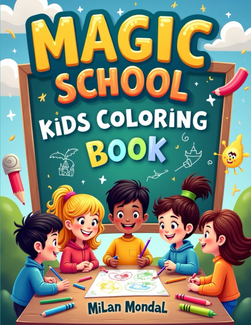 Magic School Kids Coloring Book: Whimsical Wizard Adventures & Enchanted Spell Lessons for Creative Young Artists