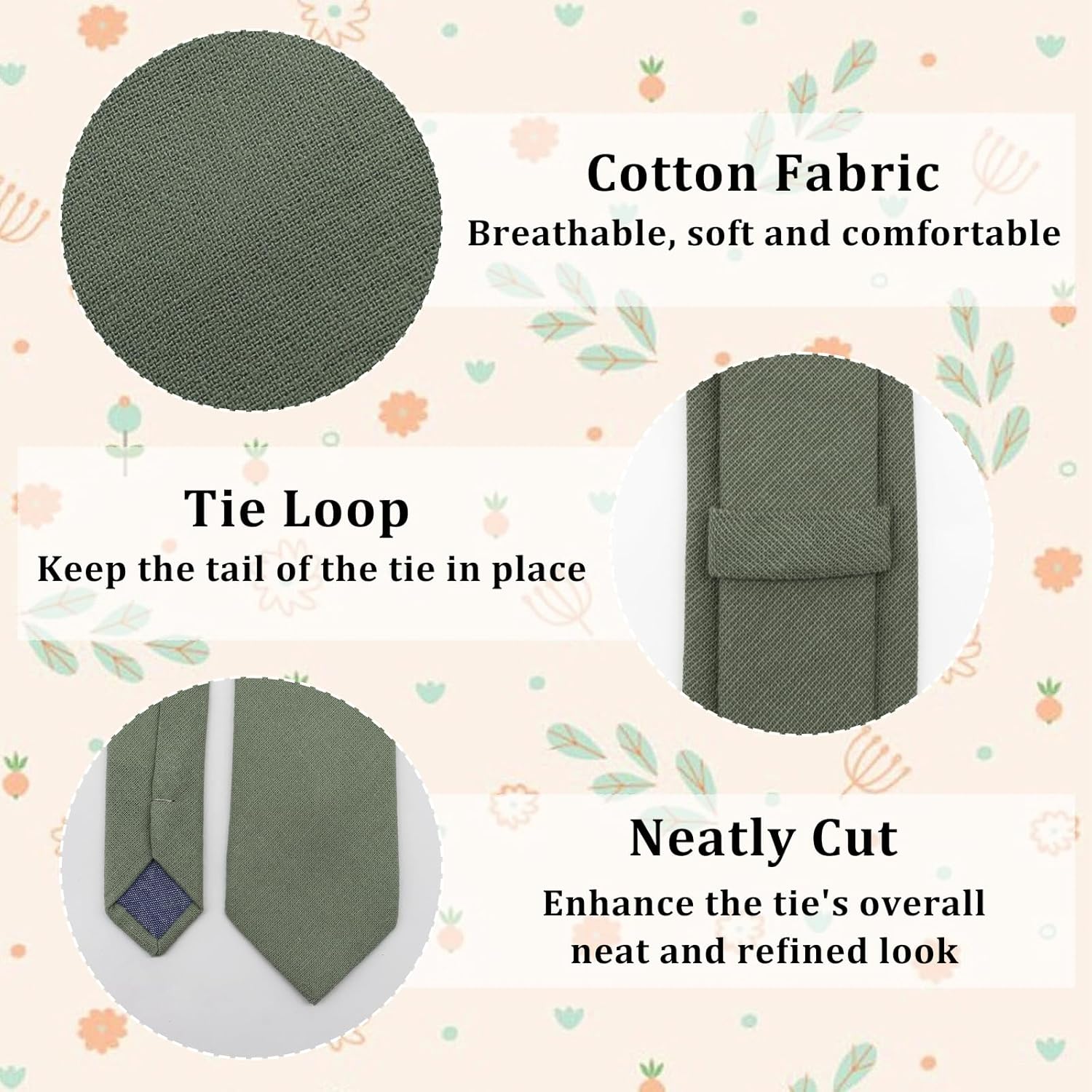 Boys Tie Self-tied Cotton Ties for Boys, Solid Color Kids Tie for School Uniforms Graduations Parties Daily Wear - Image 3