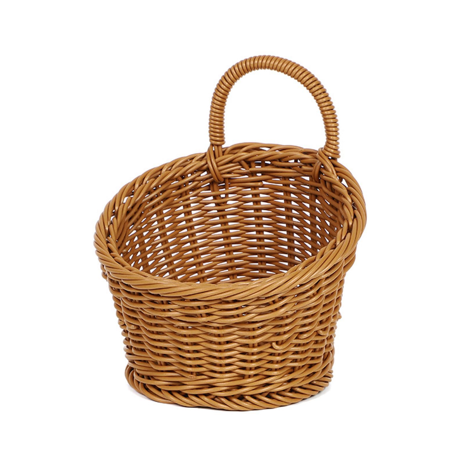Retro Styles Handwoven Wall Basket Multipurpose Household Container Portable Materials Retro Storage Bin for Homes