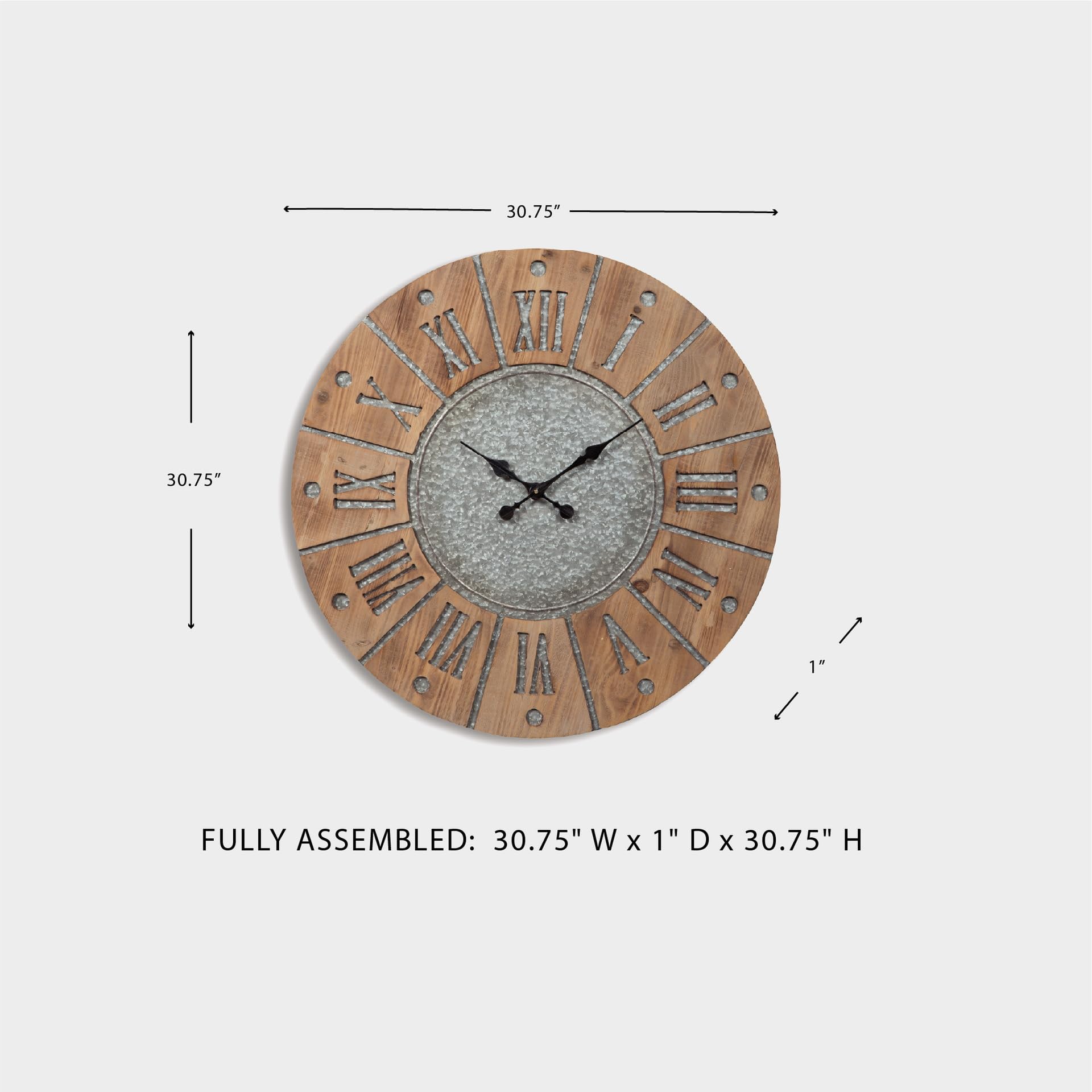 Amazon.com: Signature Design by Ashley Payson Farmhouse Wall Clock
