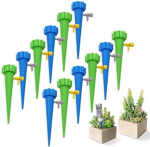 Amazon 水やり当番 自動給水キャップ 自動水やり器 水遣り器 じょうろ 植物 ガーデニング 盆栽 野菜 分量調節 留守中 園芸 ペットボトル対応 12個セット じょうろ