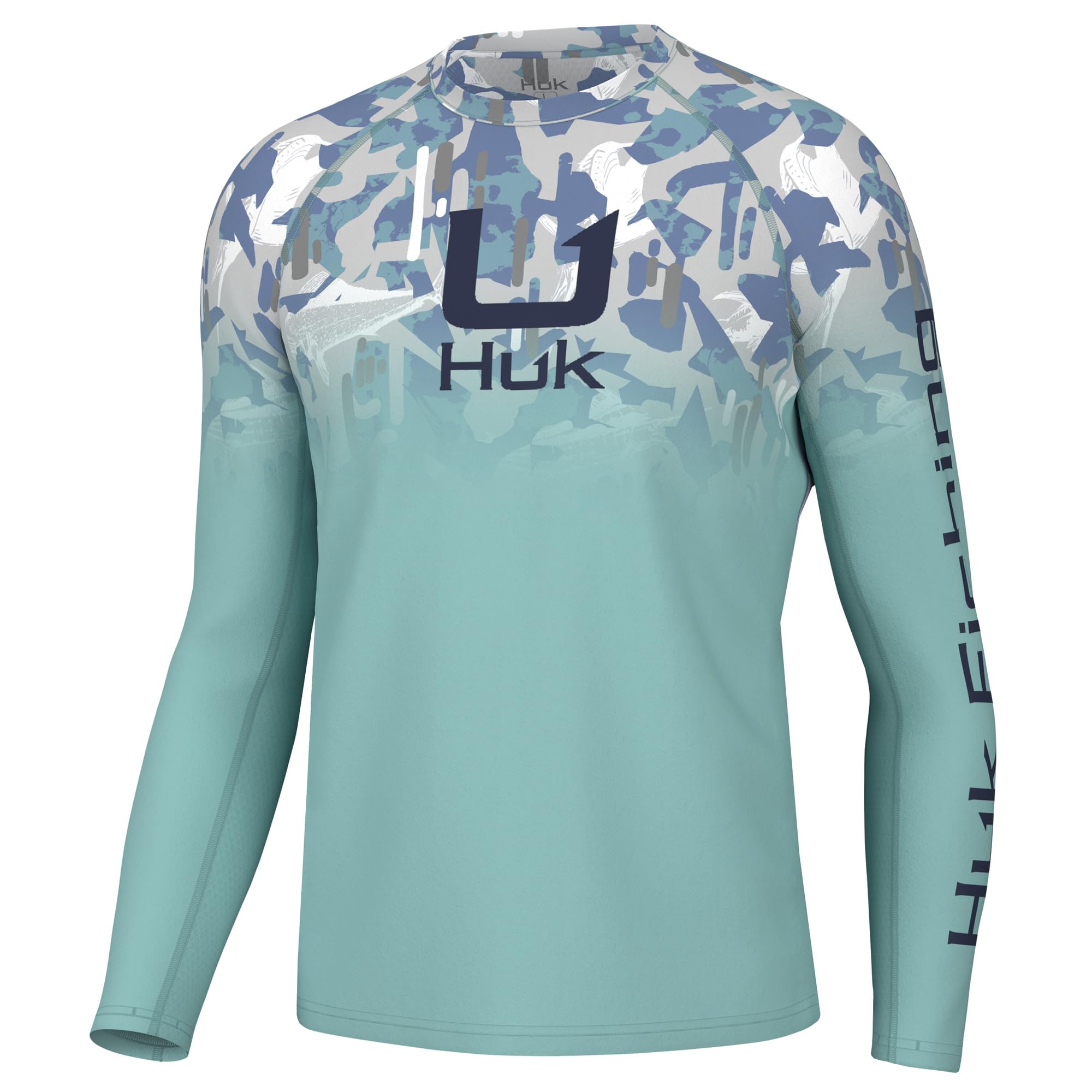 HUK Men's Kc Scott Patterned Pursuit, Performance Fishing Shirt