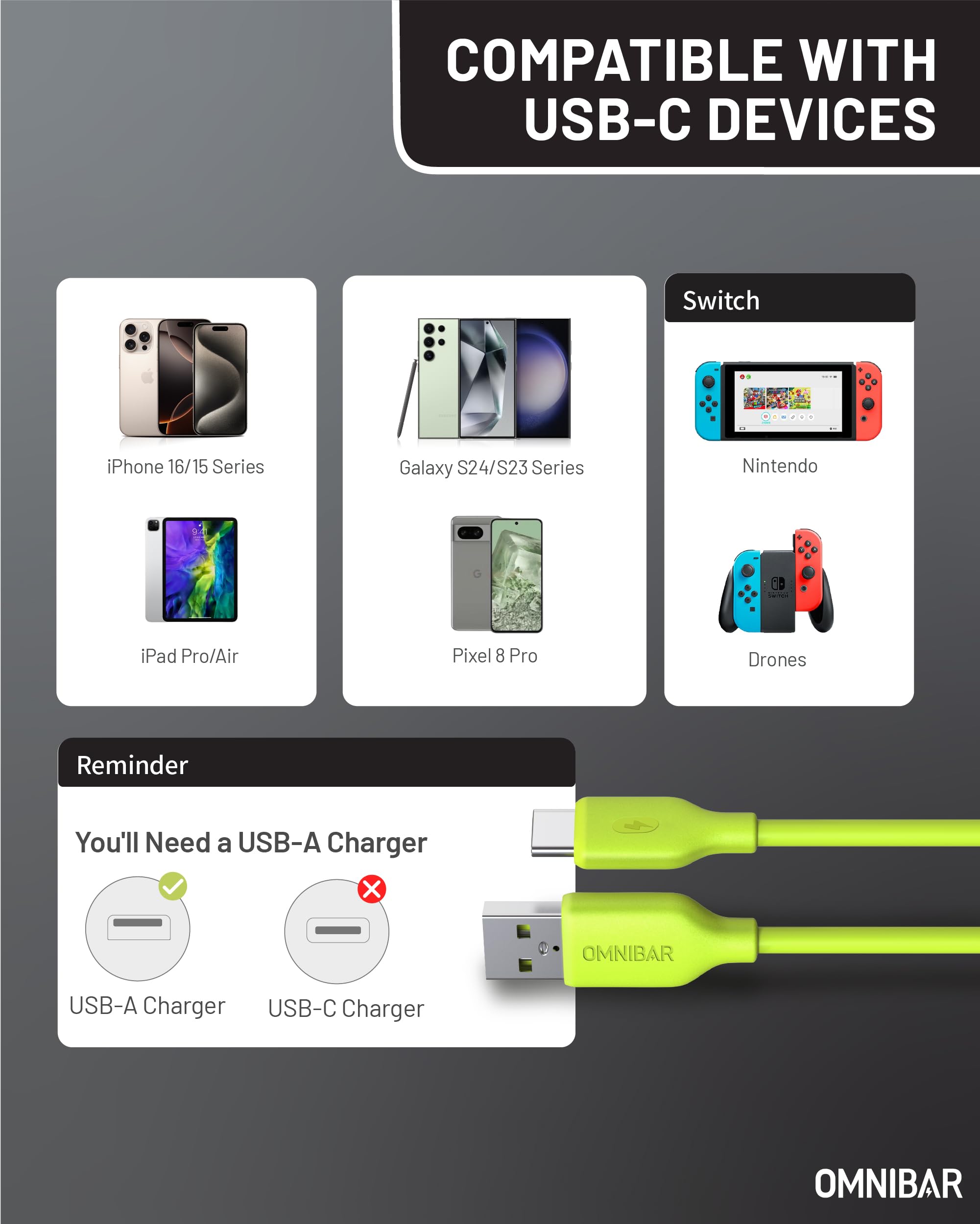 Cavo in silicone da USB A a USB C, 1,8 m, confezione da 2 cavi di ricarica da USB A a tipo C per iPhone 16/15 MacBook, cavo di ricarica USB C per ricarica rapida per tablet laptop Galaxy S24