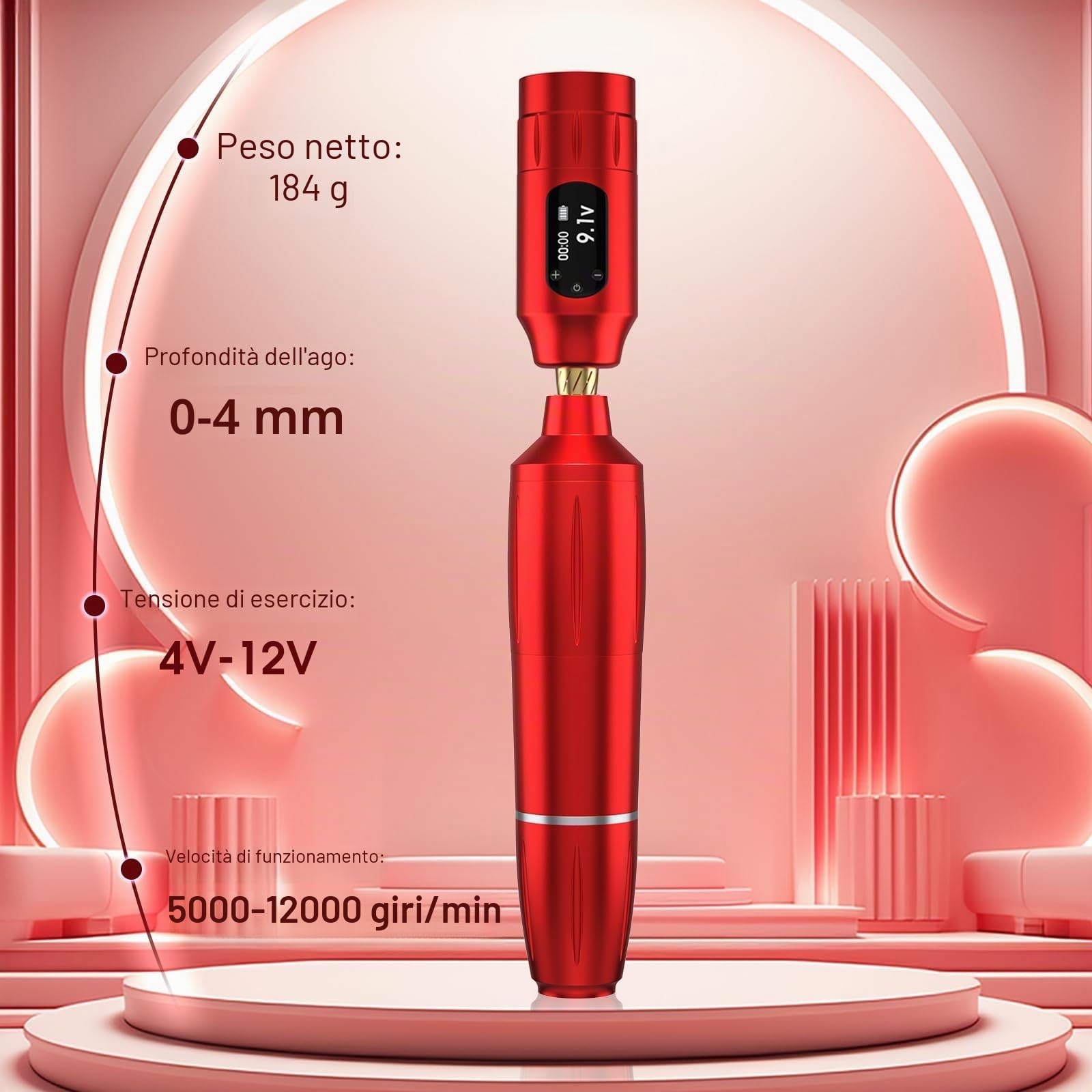 Kit pistola per microblading, per sopracciglia, set professionale con penna per tatuaggio e matita per sopracciglia, per microblading, macchina per tatuaggio trucco semipermanente con 50 aghi per