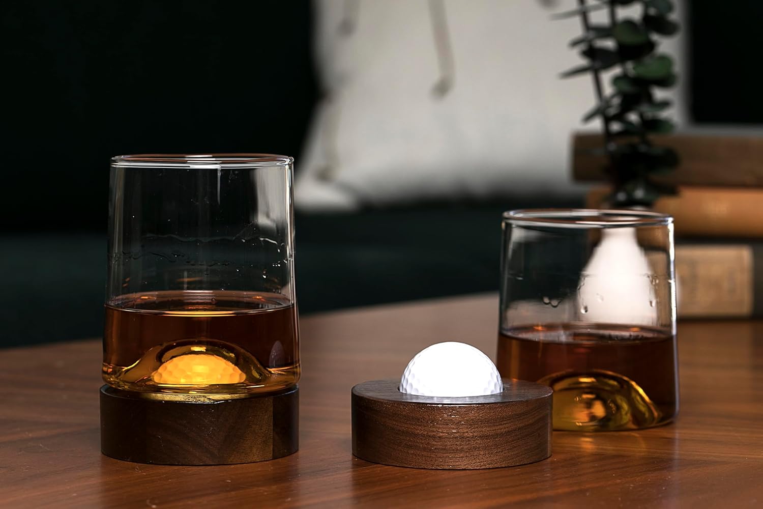 Personalized golf coaster and whiskey glasses: Accessories for men and women golfers; Cool holiday basket for men and women that golf (2 Glasses, Not Personalized)