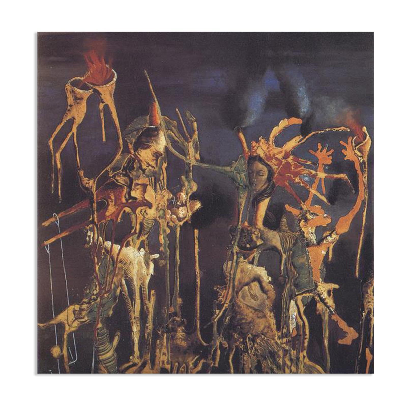 MYCGGDGH Remedios Varo Canvas Wall Art Reproductions of Famous Paintings Vegetal Puppets Posters Remedios Varo Print Wall Decor for Living Room Bedroom Home Decor 30x30cm(12x12in) Frameless