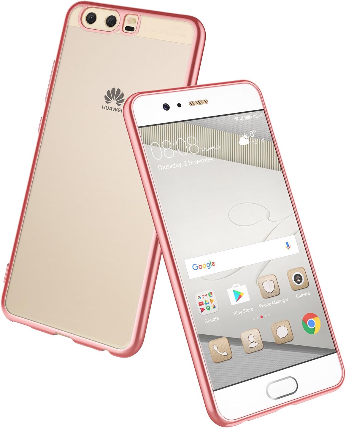 XY-shell Huawei P10 Plus Case, Ultra Slim Transparent TPU Bumper Case Anti-Scratch Flexible Silicone Crystal Protective Case for Huawei P10 Plus-Rose Gold