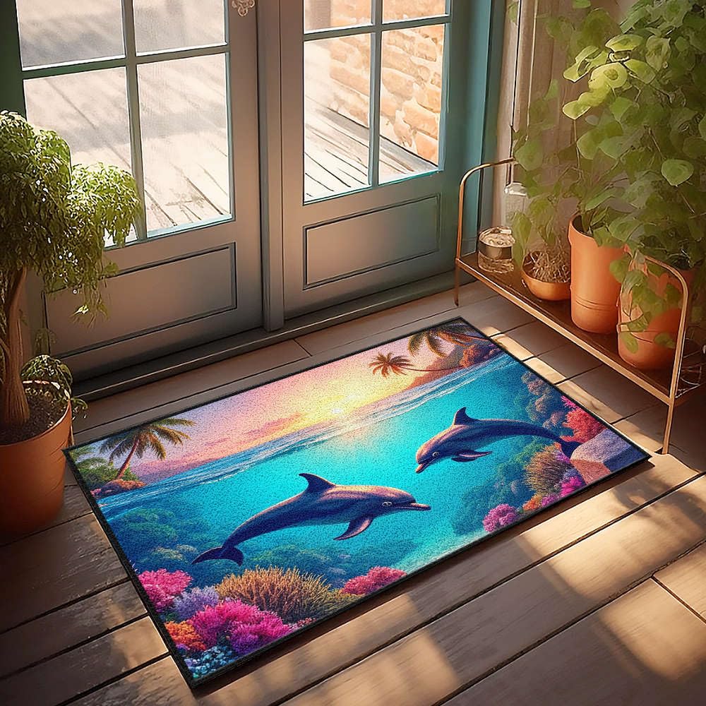 Tapis de bain séchage rapide pour homme style bord de mer