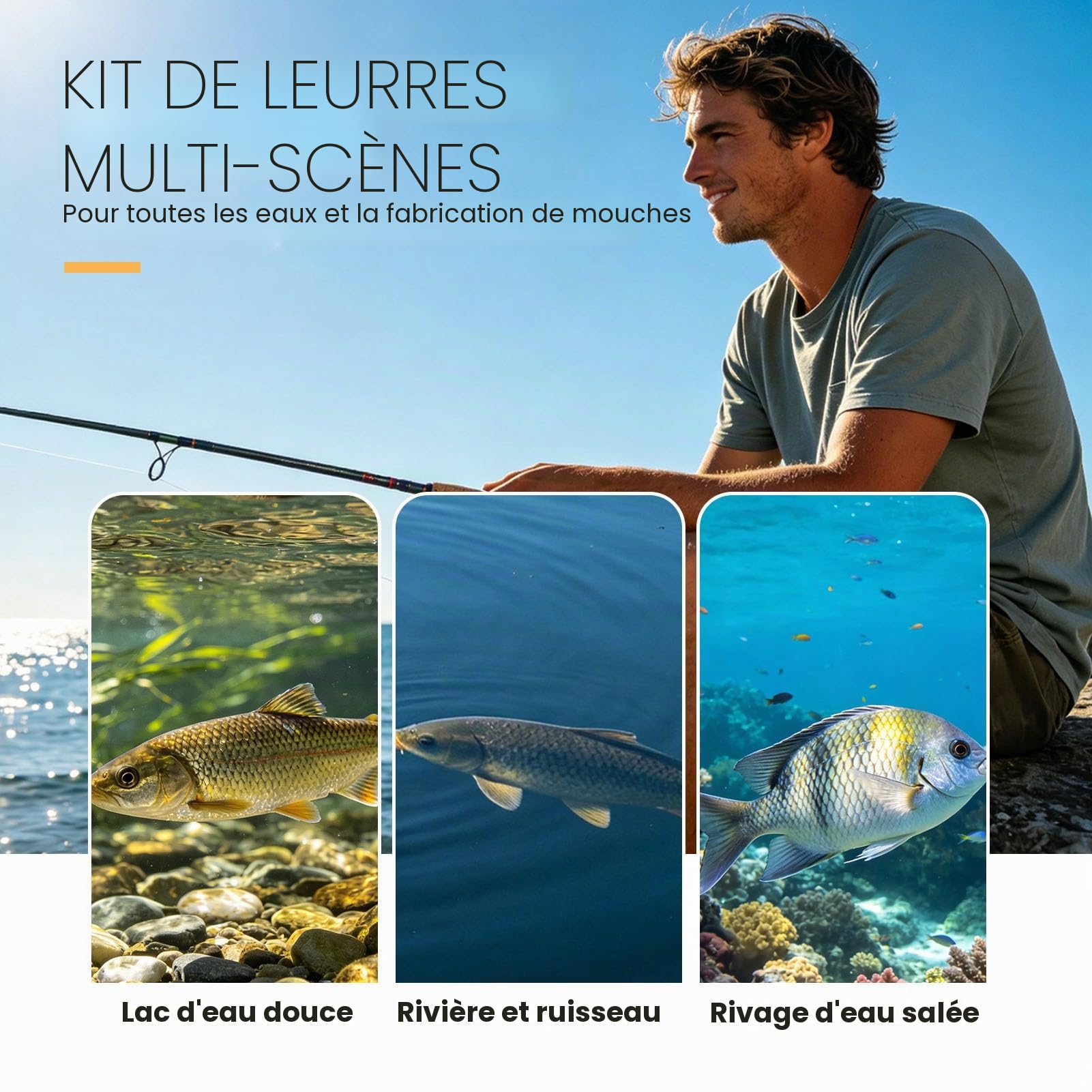 150pcs kit d'outil de Mouche, kit d'outils de matériel de Mouche Bien organisé leurre de pêche gabarit de Construction Faisant l'ensemble pour la Fabrication de leurre