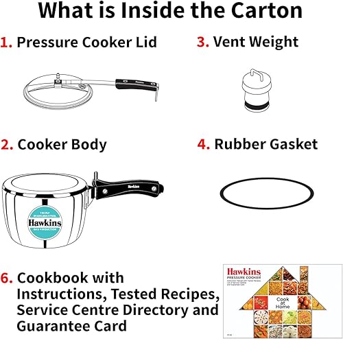 Miniatura 11 de HAWKINS Olla a presión de acero inoxidable 188 de 2,5 litros, tapa interior, plata (HSST25)