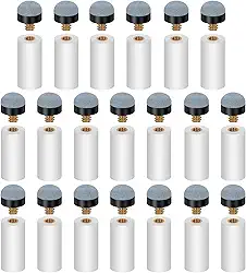 Vefungyan Conjunto de 20 pontas de tacos de bilhar de substituição: 20 peças de virolas brancas para taco de sinuca, pontas de taco de sinuca rosqueadas