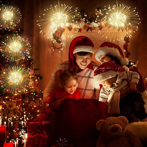 Miniatura 2 de Luces LED de alambre de cobre, apariencia de fuegos artificiales, luces de hada, luces de navidad colgantes, regulables en 8 modos, impermeables,