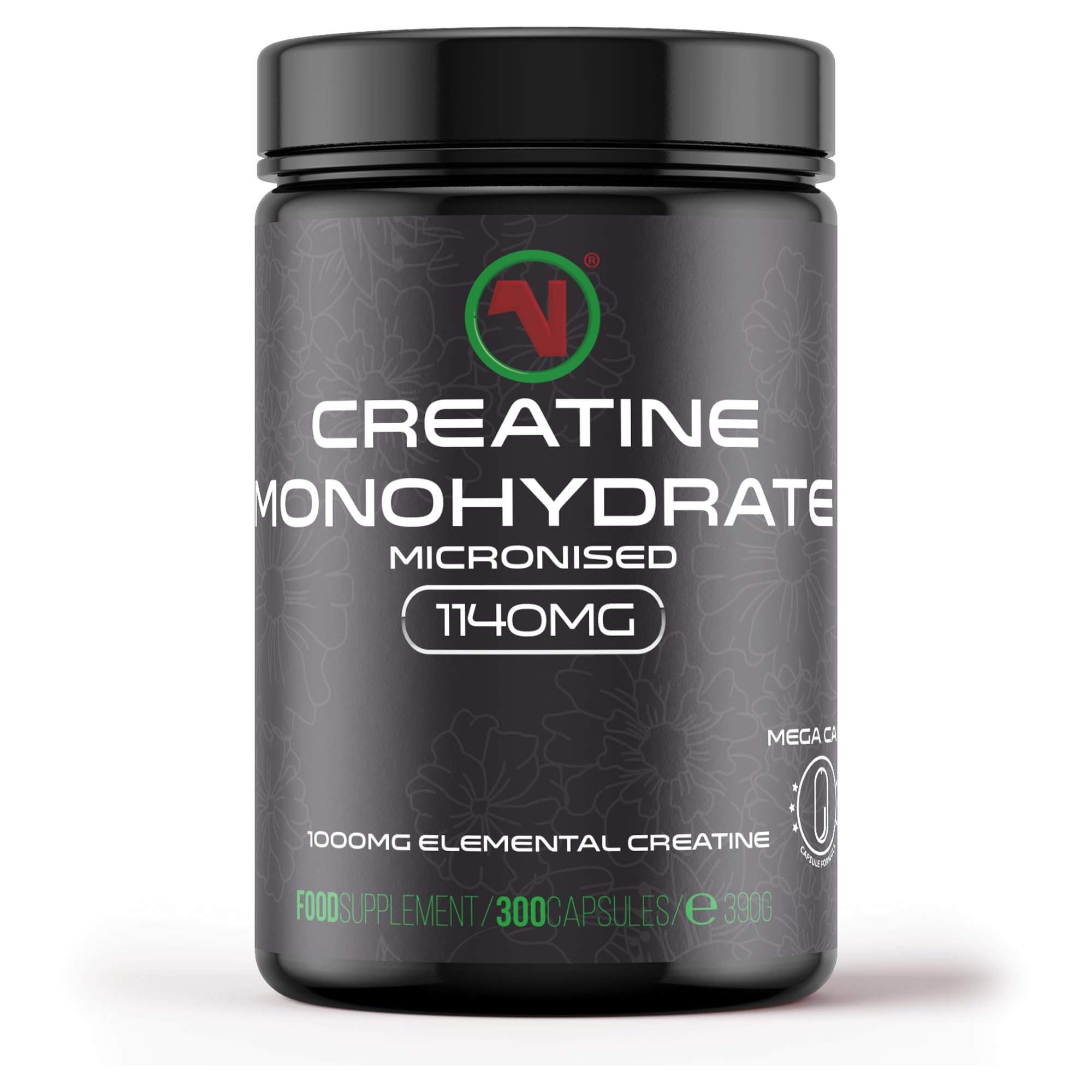 Creatine Monohydrate Mega Capsules – Pre Workout & Post Workout Supplement for Muscle Performance & Recovery – 1000mg Elemental Creatine Per Capsule. (Mega Caps x 300)