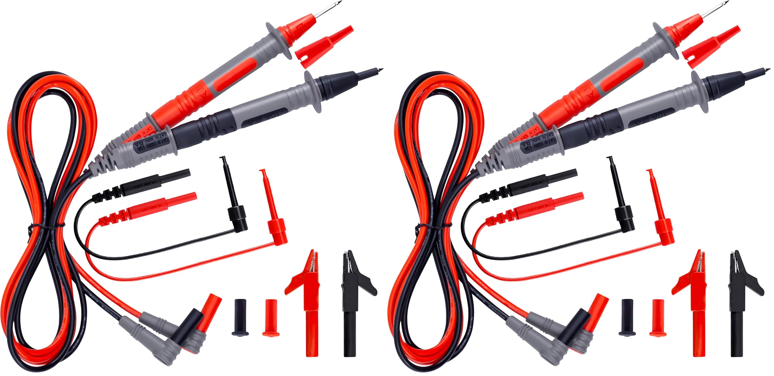 KAIWEETS Soft Silicone Electrician Test Leads Kit CAT III 1000V & CAT IV 600V with Alligator Clips and Needle Probe for Fluke/AstroAI/INNOVA Multimeter Electronic Clamp Meter 9PCS — Amazon image 8