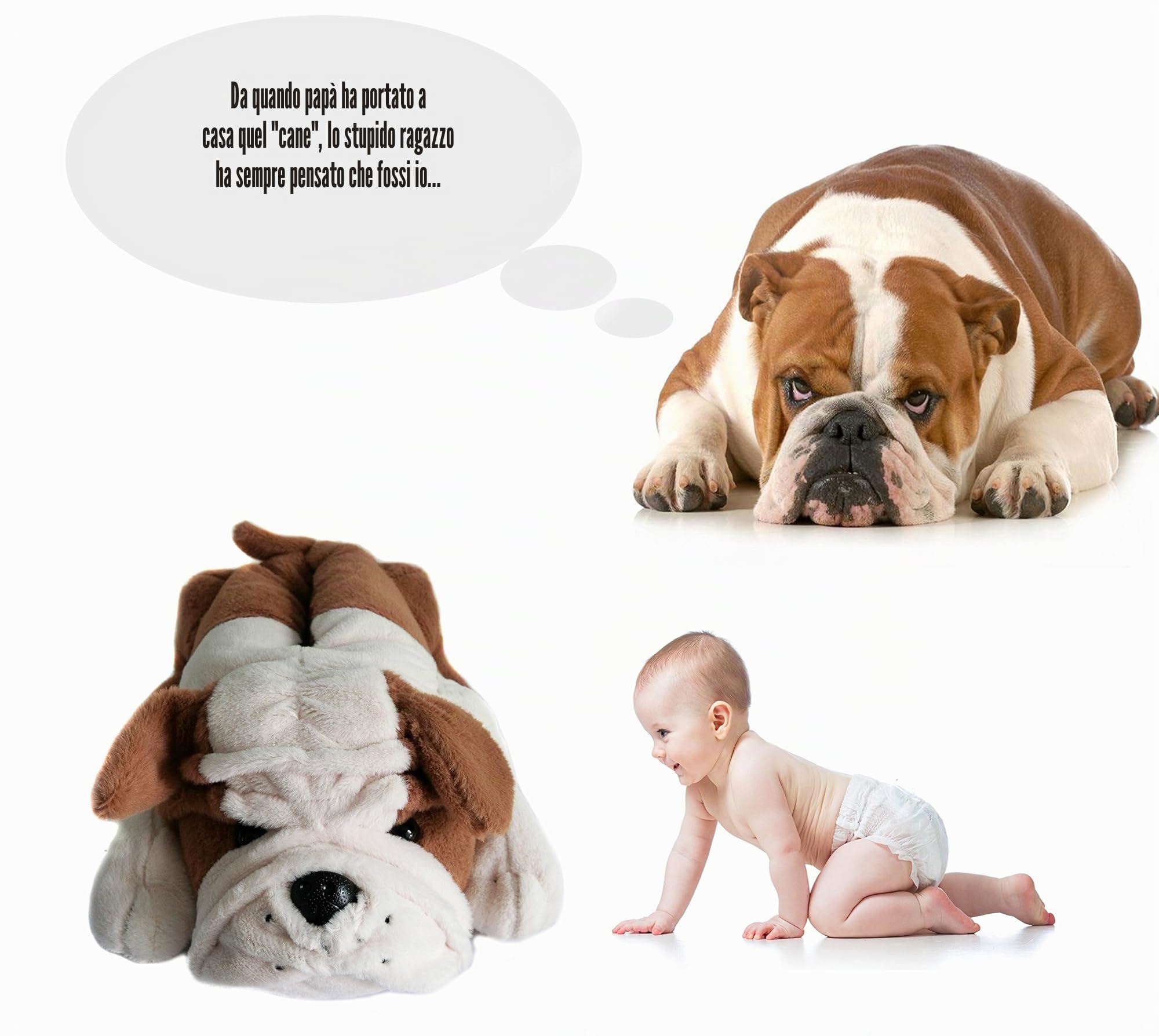 Onmygogo Fuzzy - Pantofole invernali per cani, per adulti, donne, uomini e bambini, bulldog