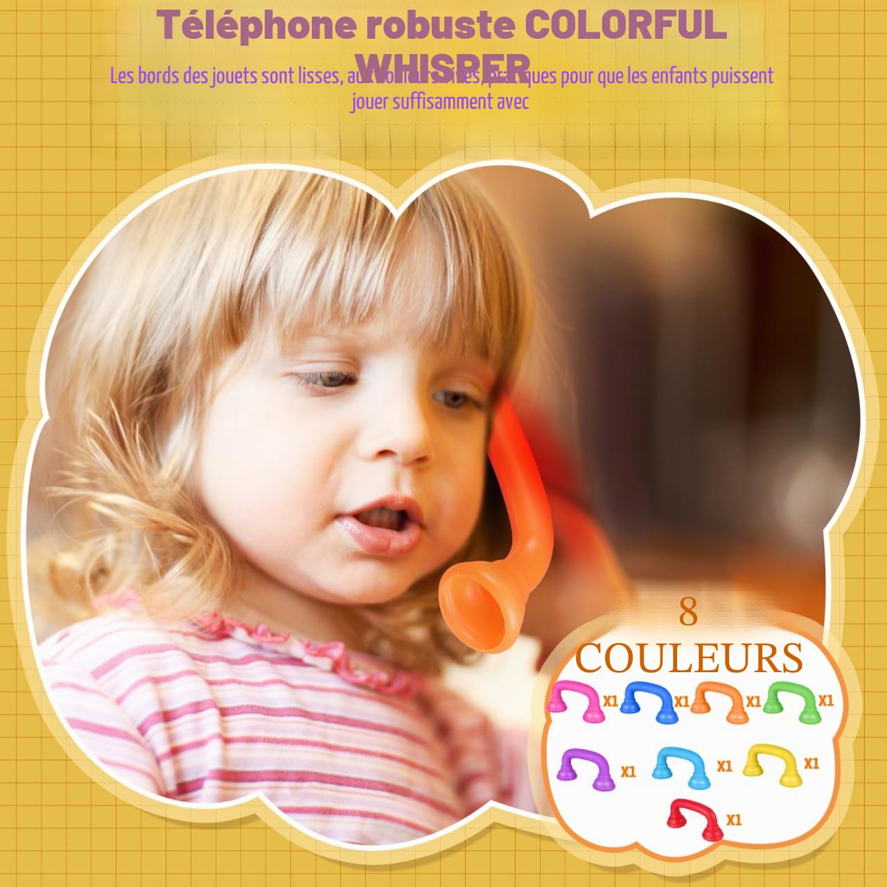 HEMOTON Lot de 16 écouteurs pour Enfants - Jouet téléphone pour Enfants - Lecture chuchotement - Développement de la Parole