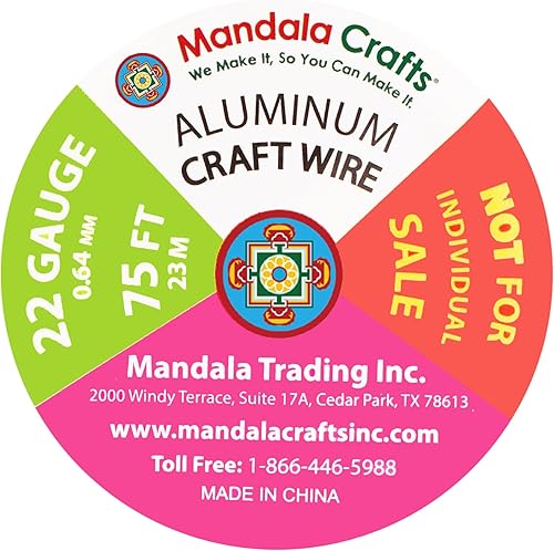 Miniatura 481 de Mandala Crafts - Alambre de aluminio anodizado de calibre 22 para hacer joyas - 121.92 m de alambre flexible de color en tonos pastel - Flexible