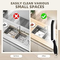 Vista 3 de SXhyf Cepillo de limpieza de hendiduras de cerdas duras, cepillo multifuncional de limpieza de huecos, herramientas de limpieza de baño, cepillo