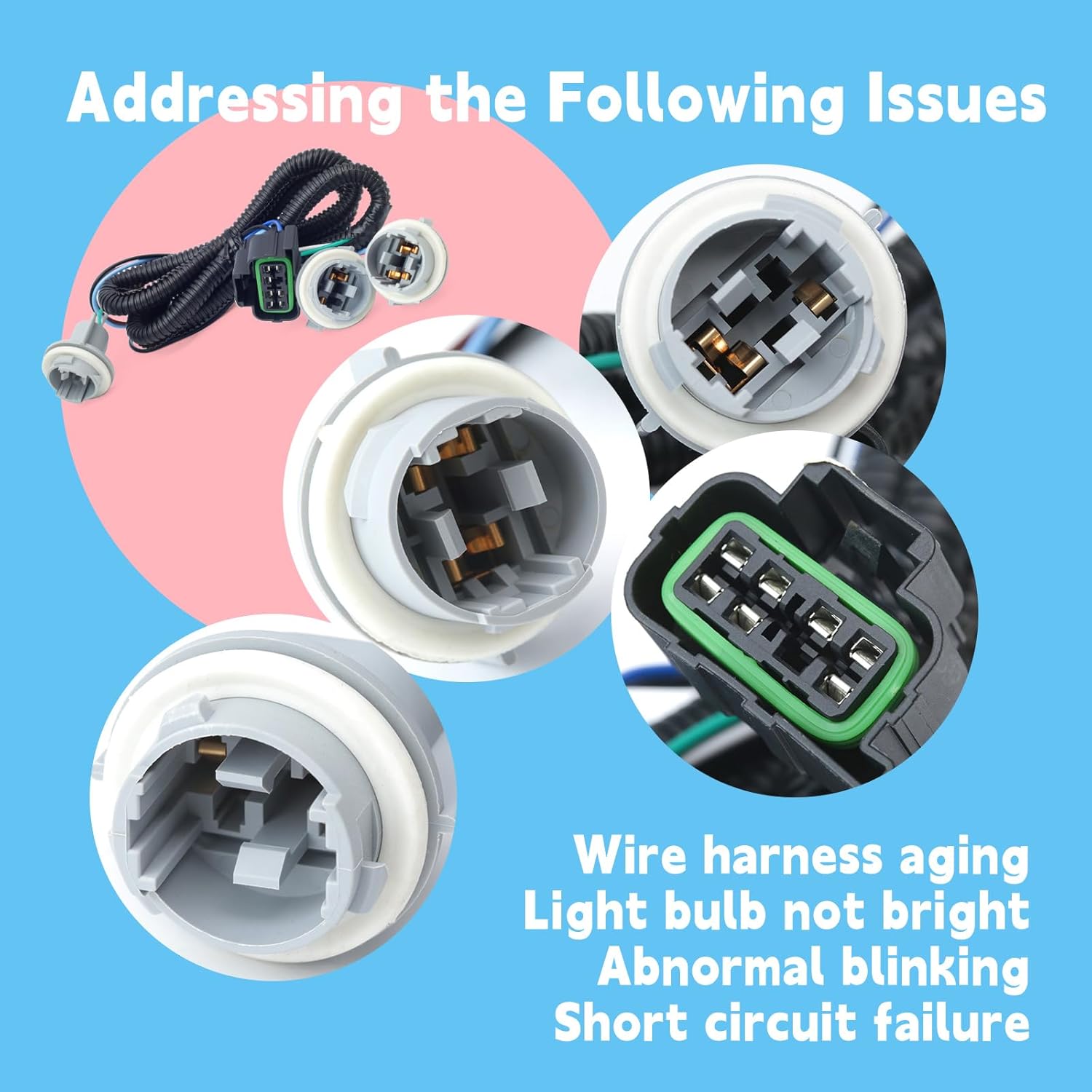 16532723 16532724 Tail Light Socket Wiring Harness Compatible with Chevrolet Silverado Tahoe Suburban 1500 Replacement for GMC Sierra for Cadillac Escalade Left&Right Side Tail Lamp Harness