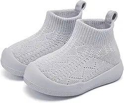 Meias antiderrapantes para bebês meninos meninas tênis macio sem cadarço proteção biqueira infantil chinelos leves respiráveis primeiro caminhada