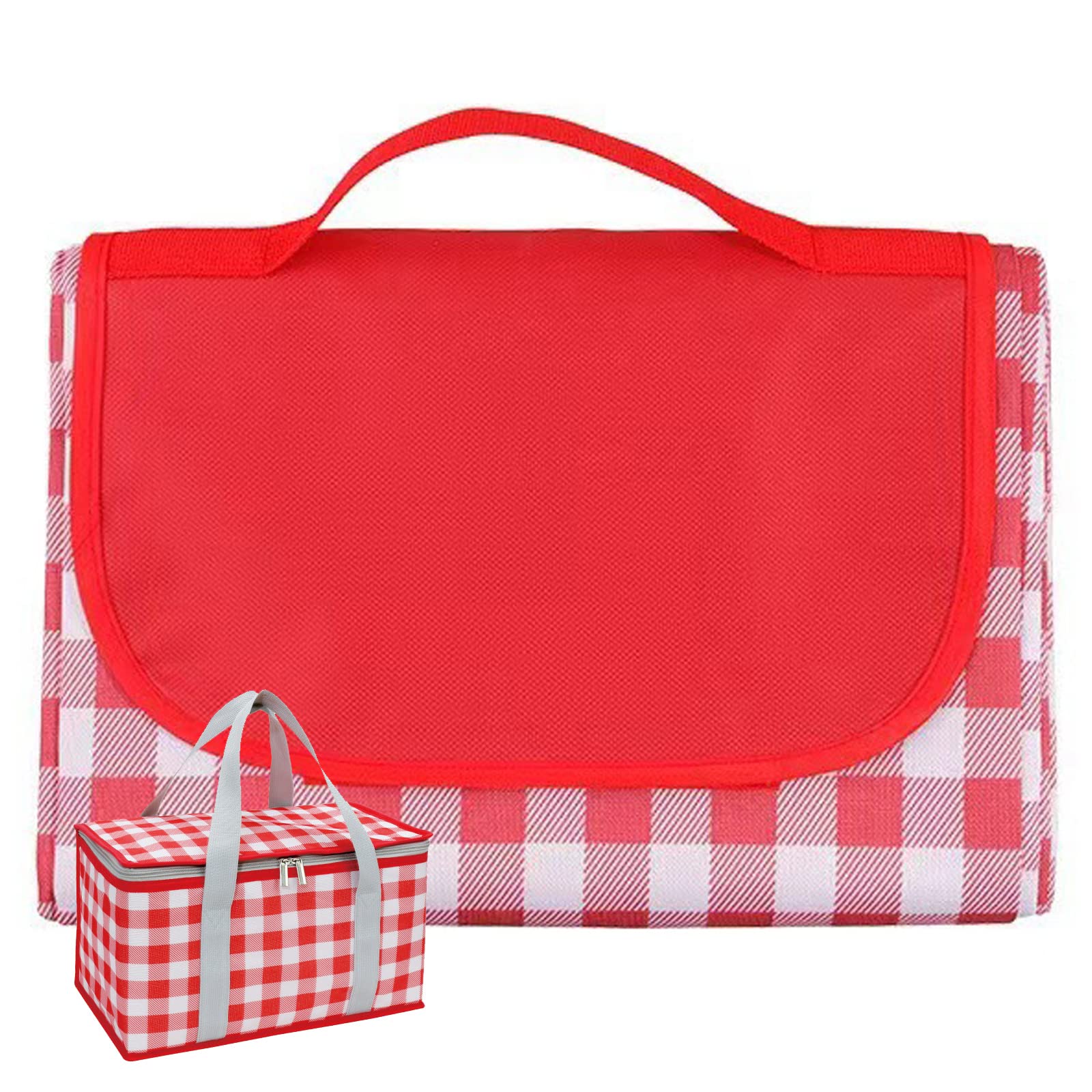 Dxcaicc Manta de Picnic al Aire Libre, Impermeable y Plegable, Mantel de Picnic a Cuadros para la Playa, Camping en el césped,Rojo,200x200cm