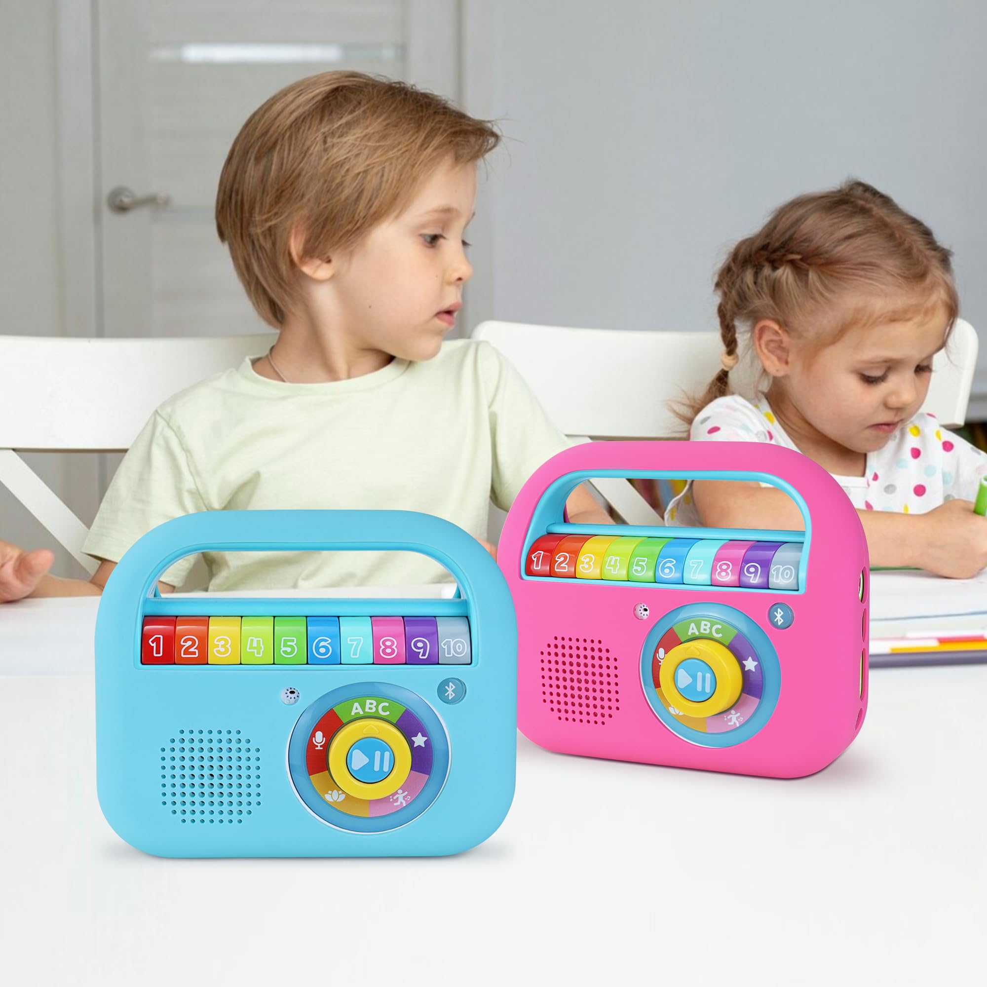 Funda Compatible con VTech Reproductor Musical, Concha de Silicona Compatible con VTech Reproductor Musical Radio Infantil con Bluetooth, Azul