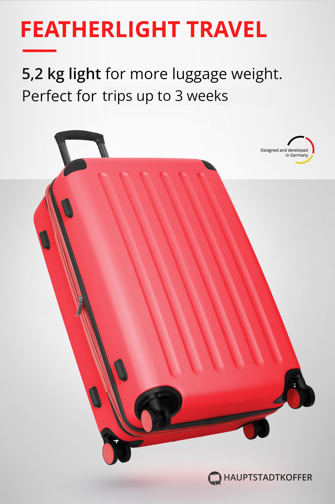 HAUPTSTADTKOFFER - Spree - Maleta rígida, Trolley expandible, Equipaje de Viaje, 4 Ruedas Dobles, TSA, 65 cm, 74 litros, Champán — view 30
