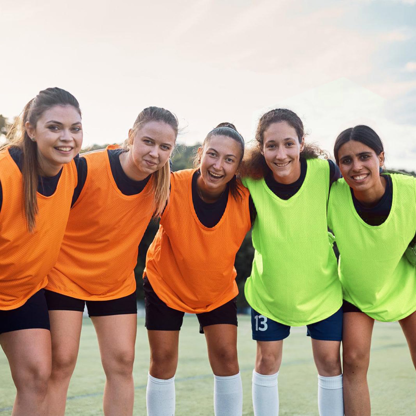 12 pinnies Pro Training per ragazzi e adulti, in tessuto a rete, ad alta visibilità, per squadre di calcio, basket, pallavolo