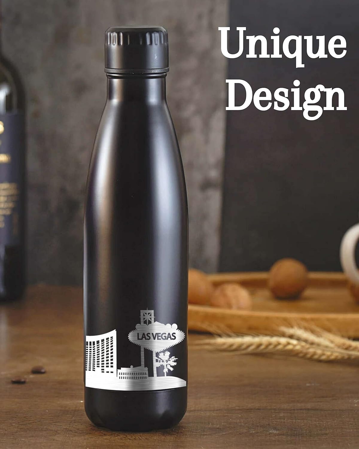 Las Vegas Skyline Gifts, Las Vegas Gifts for Las Vegas Lovers, Skyline Map 17oz/500ml Stainless Steel Insulated Water Bottle, Perfect for Birthday & Christmas - Image 5