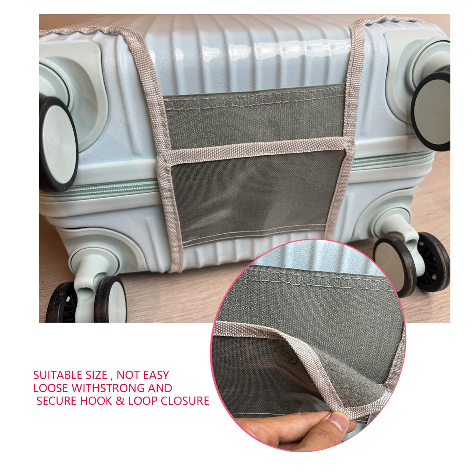 Funda de equipaje de PVC grueso para maleta, protector transparente para tapa de maletero, impermeable y resistente a los arañazos, transparente(full clear), Set 20/24/28inch, Totalmente
